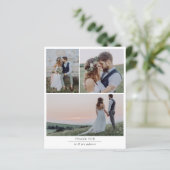 予算ミニマル4写真結婚のサンキューカード (スタンド正面)