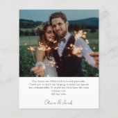 予算ミニマル4写真結婚のサンキューカード (裏面)