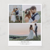 予算ミニマル4写真結婚のサンキューカード (正面)