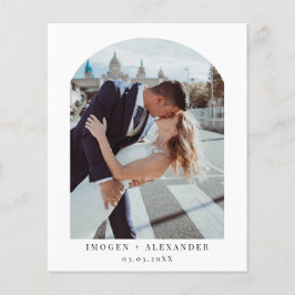 予算ミニマルArch写真サンキューカード チラシ