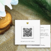 予算ミニマルQRコードホワイト結婚式招待状 スクエア名刺