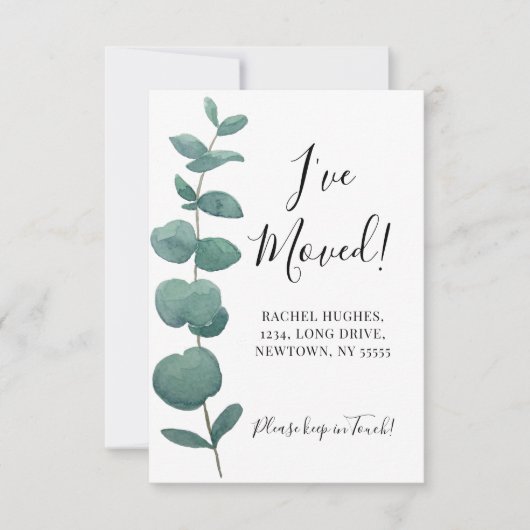 予算ミニ私はユーカリ発表を移動した ノートカード (正面)