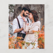 予算ミントQRコードスクリプトフォトウェディングRSVP (裏面)