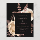 予算ムーディダークフローラアイボリーバラ結婚金ゴールド (正面)