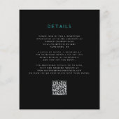 予算ムーディフローラティール(緑がかった色)シルバーQRコード結婚ズ (裏面)