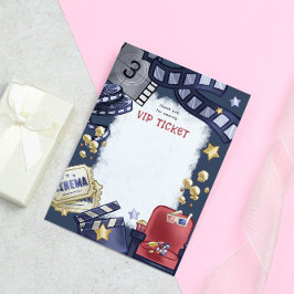 予算ムービーナイト子供の誕生日サンキューカード サンキューカード