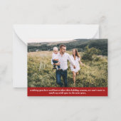 予算メリークリスマスグラフィック写真ノートカード ノートカード (裏面)