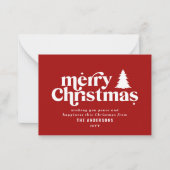 予算メリークリスマスグラフィック写真ノートカード ノートカード (正面)