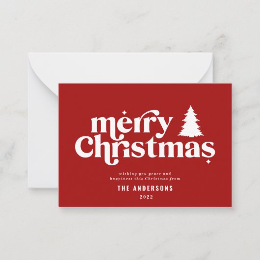 予算メリークリスマスグラフィック非写真 ノートカード (正面)