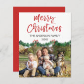 予算メリークリスマススクリプトフォトカード (正面/裏面)