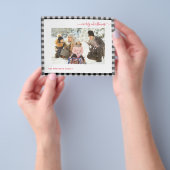 予算メリークリスマスプレイドモダン2枚のフォトカード チラシ (手)