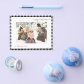 予算メリークリスマスプレイドモダン2枚のフォトカード チラシ (シングル)