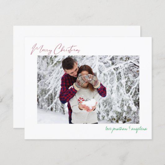 予算メリークリスマスモダンミニマル写真 (正面/裏面)