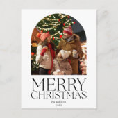 予算メリークリスマスモダンミニマル写真 シーズンポストカード (正面)