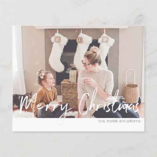 予算メリークリスマスモダン手書き写真 (正面)