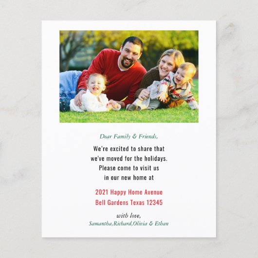 予算メリークリスマス写真の引越しのお知らせ (裏面)