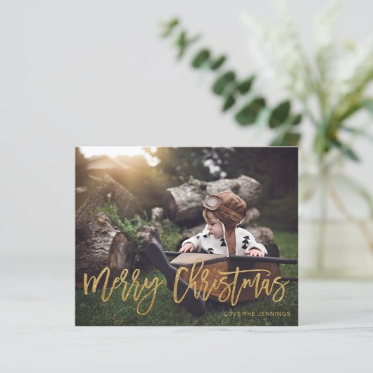 予算メリークリスマス金ゴールドグリッタースクリプトの写真 (スタンド正面)