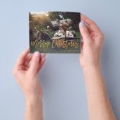 予算メリークリスマス金ゴールドグリッタースクリプト写真F チラシ (手)