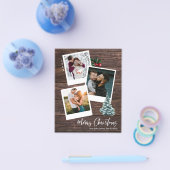 予算メリークリスマス3インスタントフォト素朴 チラシ (シングル)