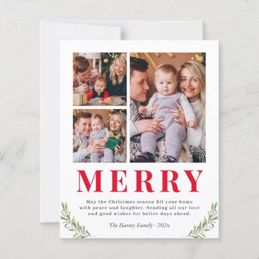 予算メリークリスマス3フォトコラージカード (正面)
