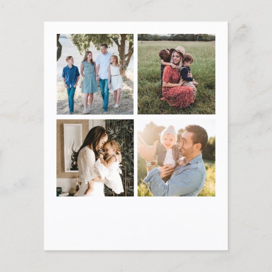 予算メリークリスマス5写真コラージュ挨拶 チラシ (裏面)