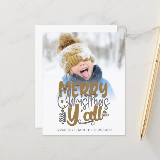 予算メリークリスマスY'Allフォトスクリプアートト (正面/裏面インサイチュ)