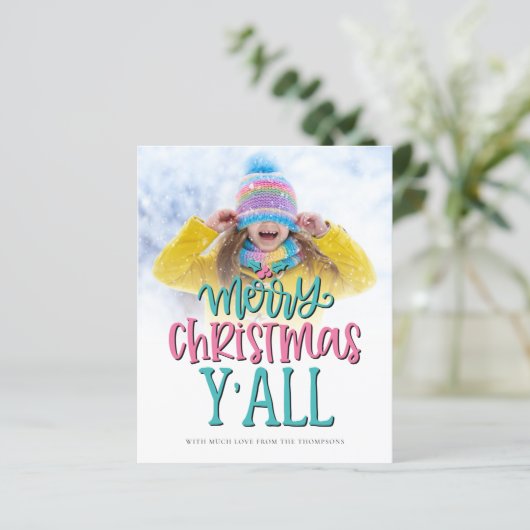 予算メリークリスマスY'Allフォトスクリプトカード (スタンド正面)