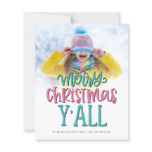 予算メリークリスマスY'Allフォトスクリプトカード