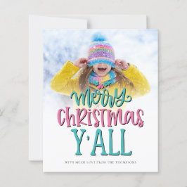 予算メリークリスマスY'Allフォトスクリプトカード