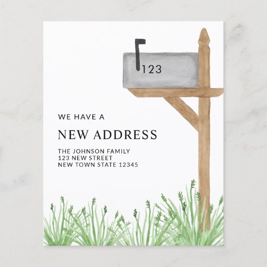 予算メールボックスの新しいアドレスの移動のお知らせ (正面)