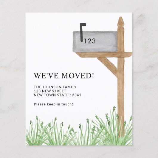 予算メールボックス引っ越しましたの移動告知 (正面)