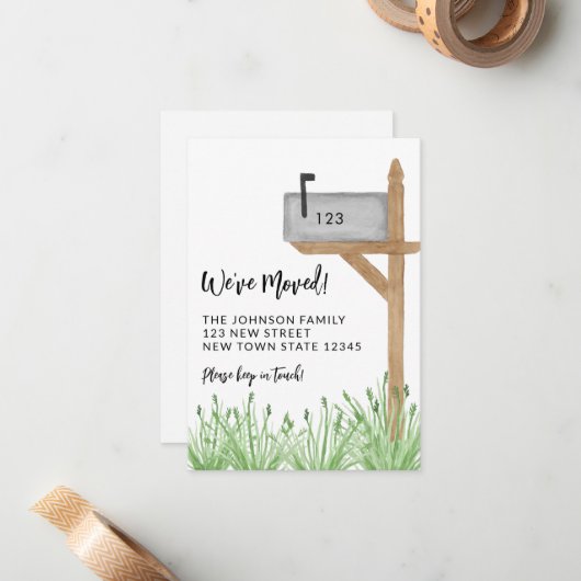 予算メール絵を描ボックス新しいアドレスの移動ミニ ノートカード (正面/裏面インサイチュ)