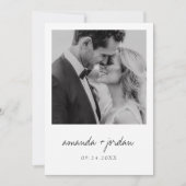 予算モダンとミニマエレガントリの写真結婚 招待状 (正面)