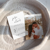 予算モダンとミニマエレガントリの写真結婚 招待状