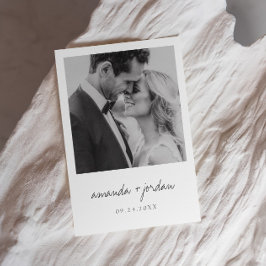 予算モダンとミニマエレガントリの写真結婚 招待状