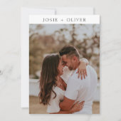 予算モダンとミニマエレガントリの写真結婚 招待状 (正面)