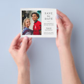 予算モダンのシンプル結婚写真の日付 チラシ (手)