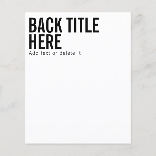 予算モダンはっきりしたのロゴと文字 チラシ (裏面)