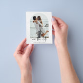 予算モダンアーチ写真日付の保存 チラシ (手)