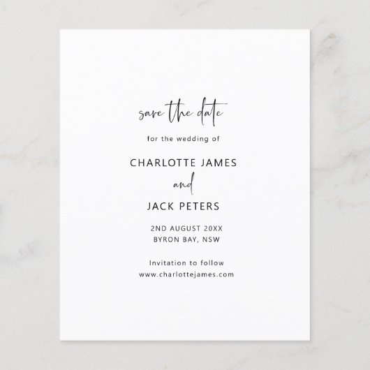 予算モダンアーチ写真日付の保存 チラシ (裏面)