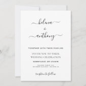 予算モダンエレガントシンプル結婚式招待状 招待状 (正面)