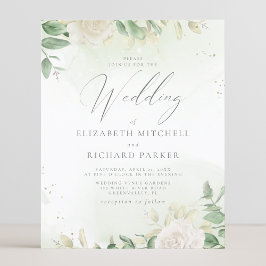 予算モダンエレガントフローラ結婚式招待状