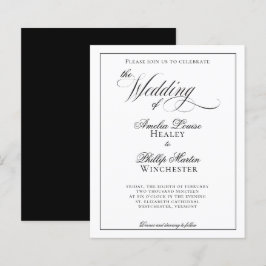予算モダンエレガント結婚白黒