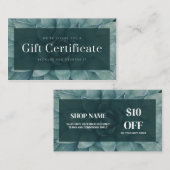 予算モダンギフト証明書伝票 エンクロージャーカード (正面/裏面)