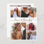 予算モダンコラージュ結婚のサンキューカード (正面/裏面)