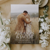 予算モダンシンプルタイプ名結婚写真 招待状