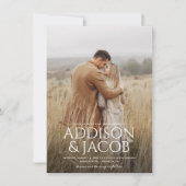 予算モダンシンプルタイプ名結婚写真 招待状 (正面)