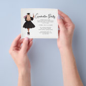 予算モダンスクリプト卒業パーティ招待状 チラシ (手)