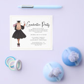 予算モダンスクリプト卒業パーティ招待状 チラシ (シングル)