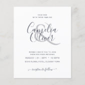 予算モダンタイポグラフィシンプル結婚式招待状 (正面)